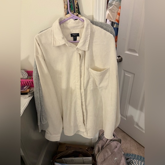 Forever 21 Off-White Corduroy Shirt - Picture 3 of 4